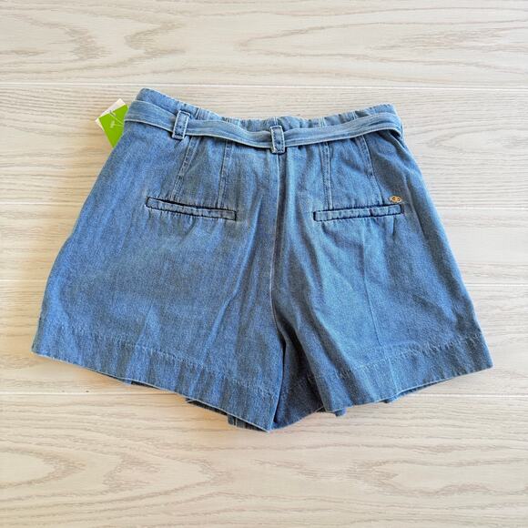 Sam Edelman Women’s High Rise Denim Trouser Shorts Size 2 Blue NWT - Picture 2 of 10